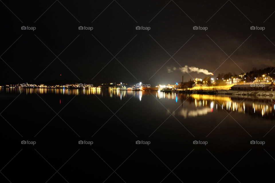 Reflection, Water, Sunset, Bridge, City