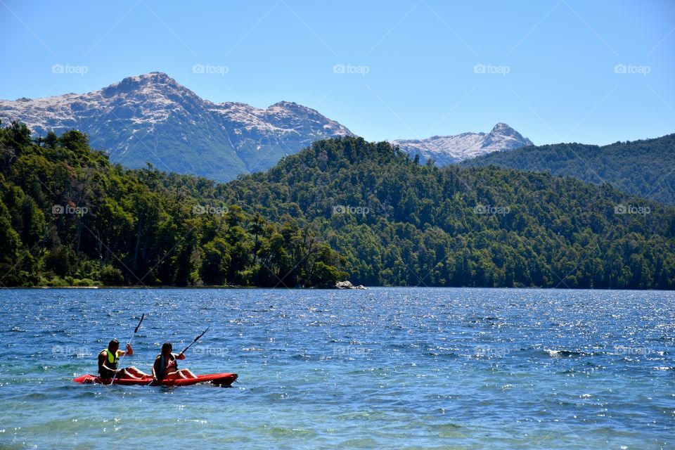 Kayak at Espejo Grande Lake Argentina