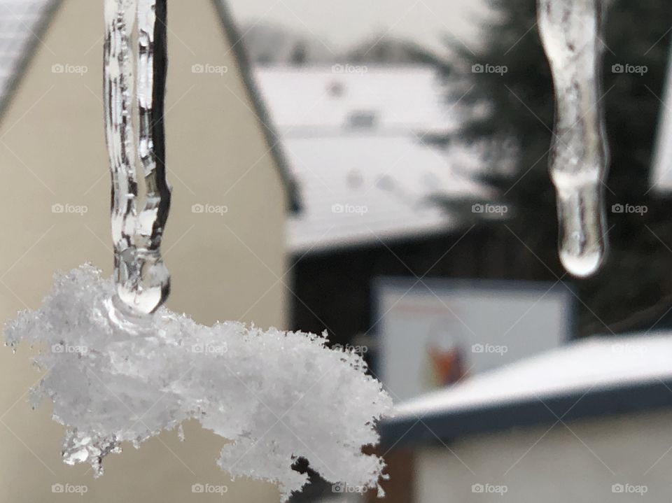 December with snow flakes 