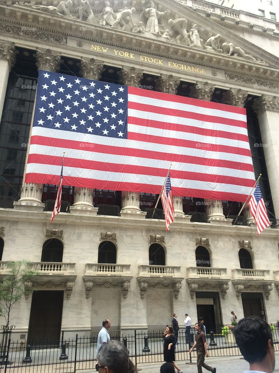 Flag on New York Stock Exchange