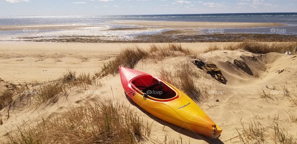 kayak in the dunes