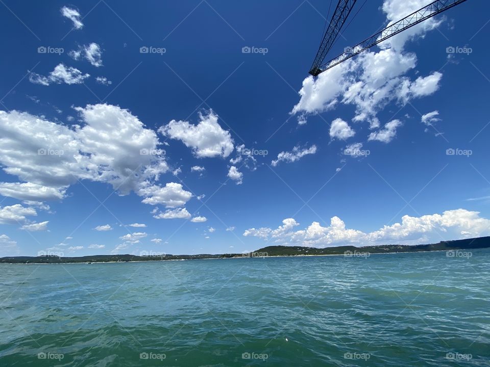 Foap Mission “I Love This Waterscape “! Beautiful Blue Skies; Clouds And Turquoise Water  of Lake Travis Texas!