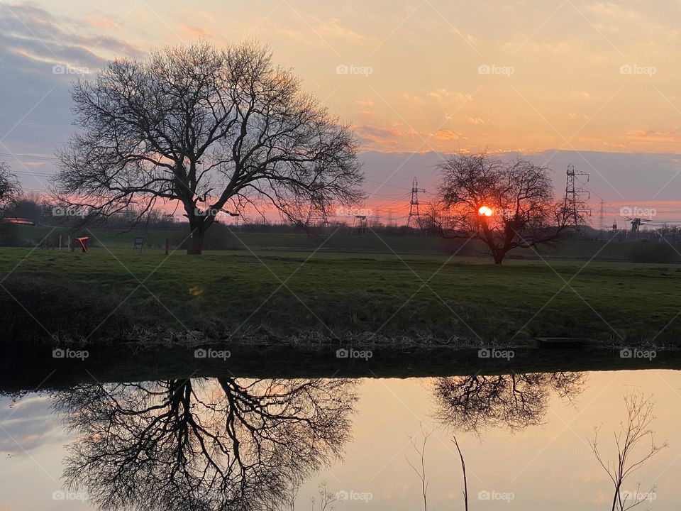 A night view over a lake