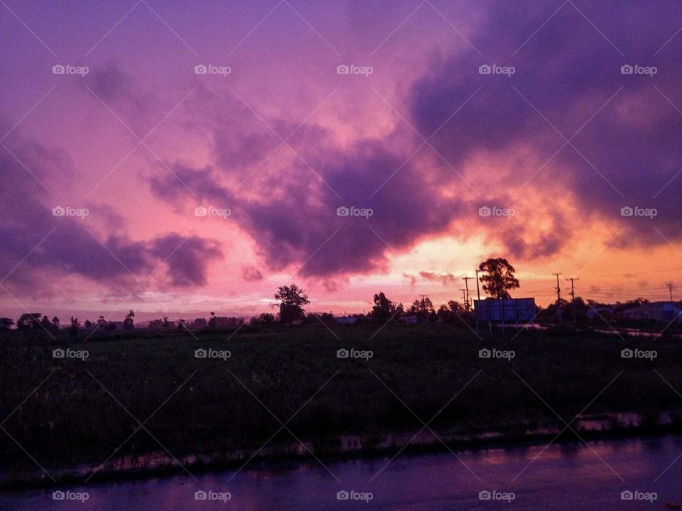 Purple Rainy Sunset in Brazil