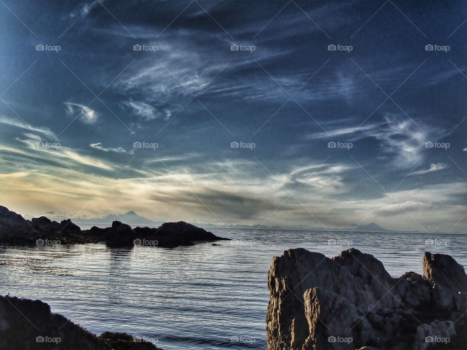 Scenic view of coastline in Seldovia