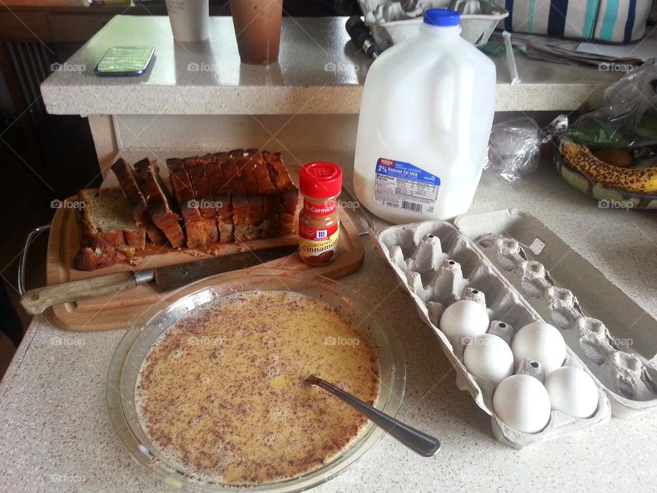 home made banana bread french toast