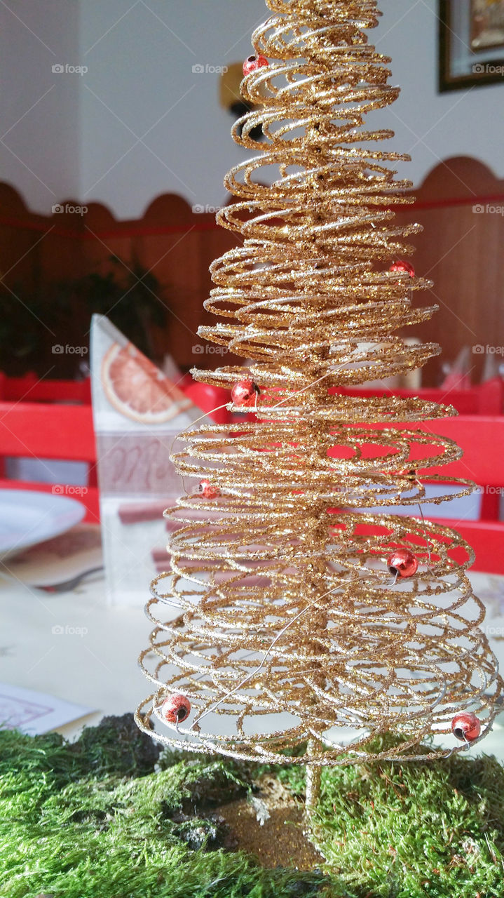 Christmas tree. golden tree