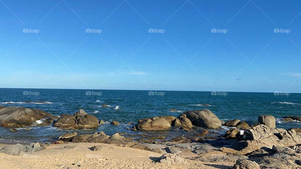 The sea is particularly blue on sunny days