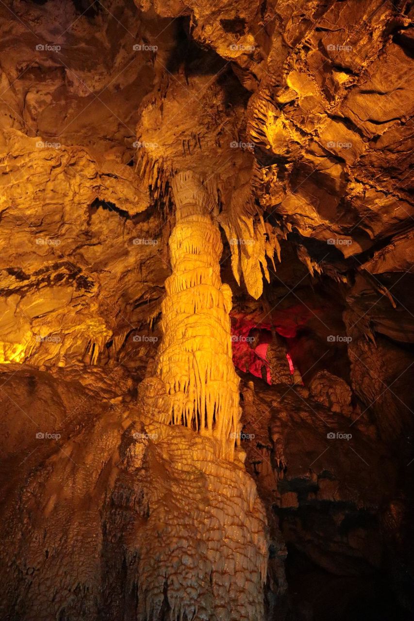 Gokgol cave underground formations, stalactites and stalagmites