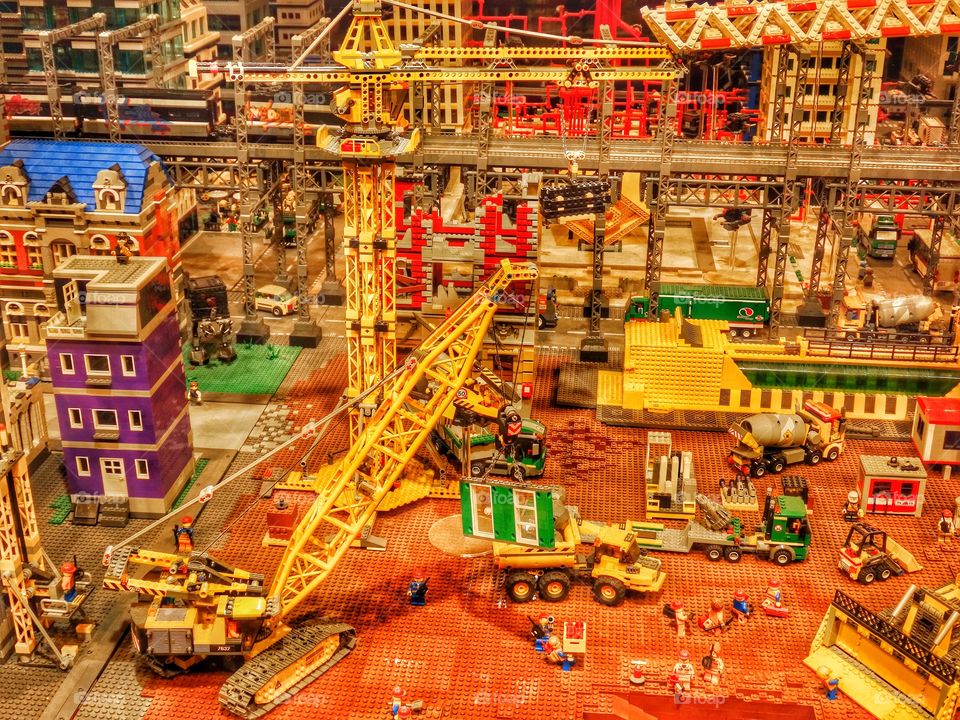 Construction Workers. Lego Construction Diorama