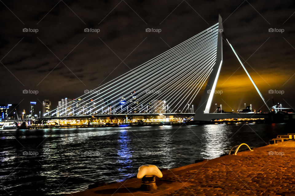 Rotterdam night bridge
