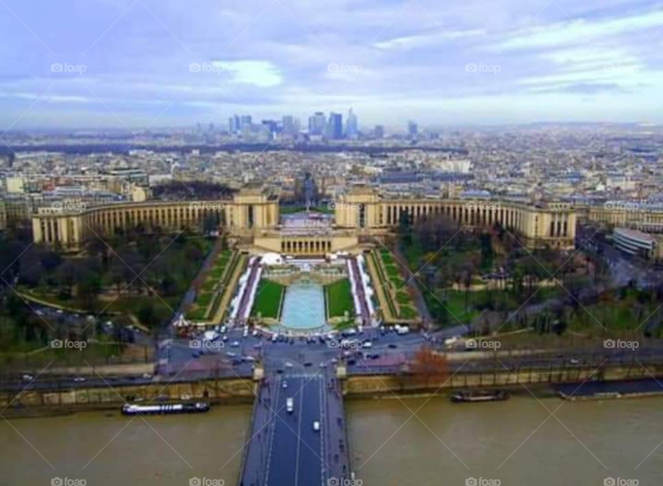 Spectacular view of Paris from Eiffel Tower
