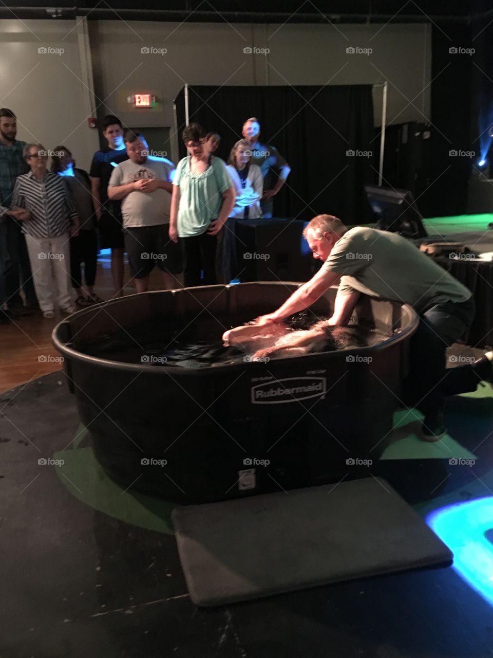 Baptism yesterday at church in a cow trough just the way we roll! Come to Jesus 