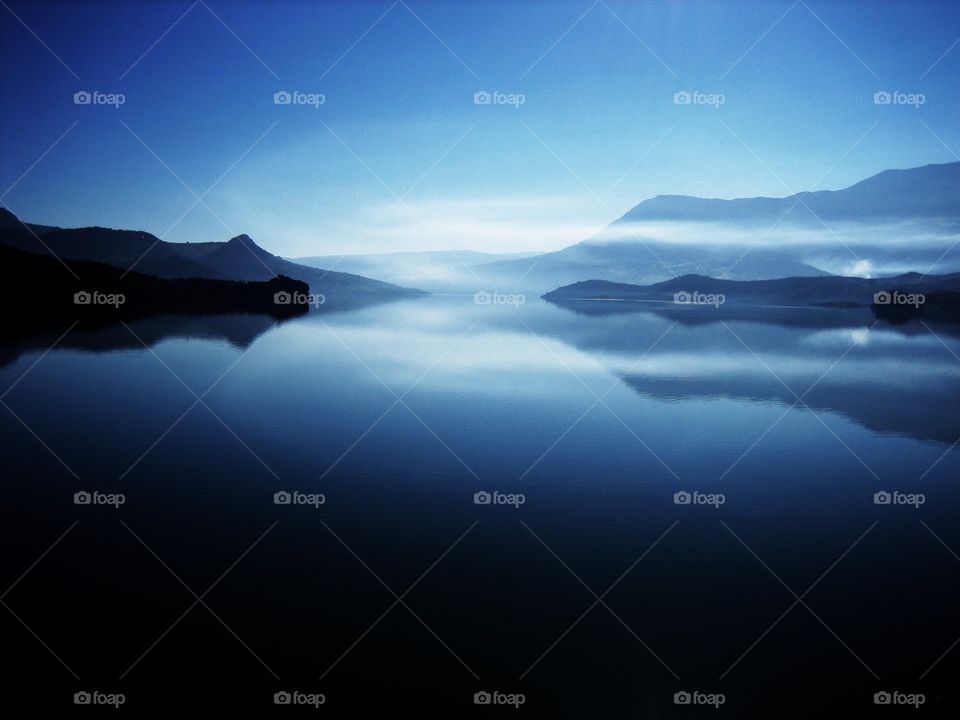 Foggy Spanish lake