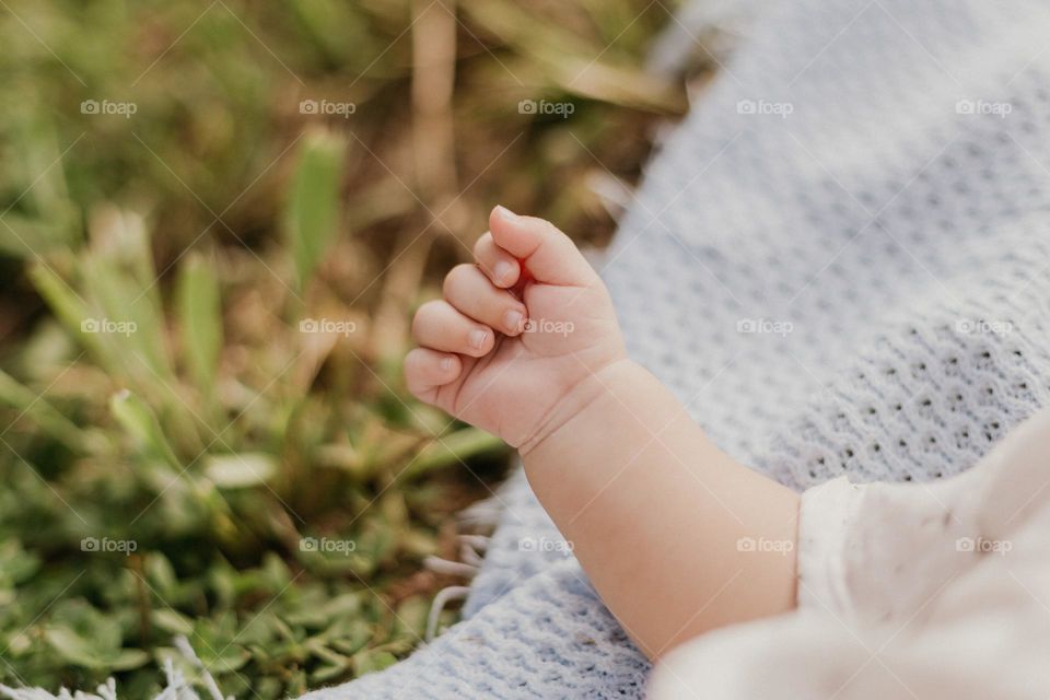 small hand of a baby