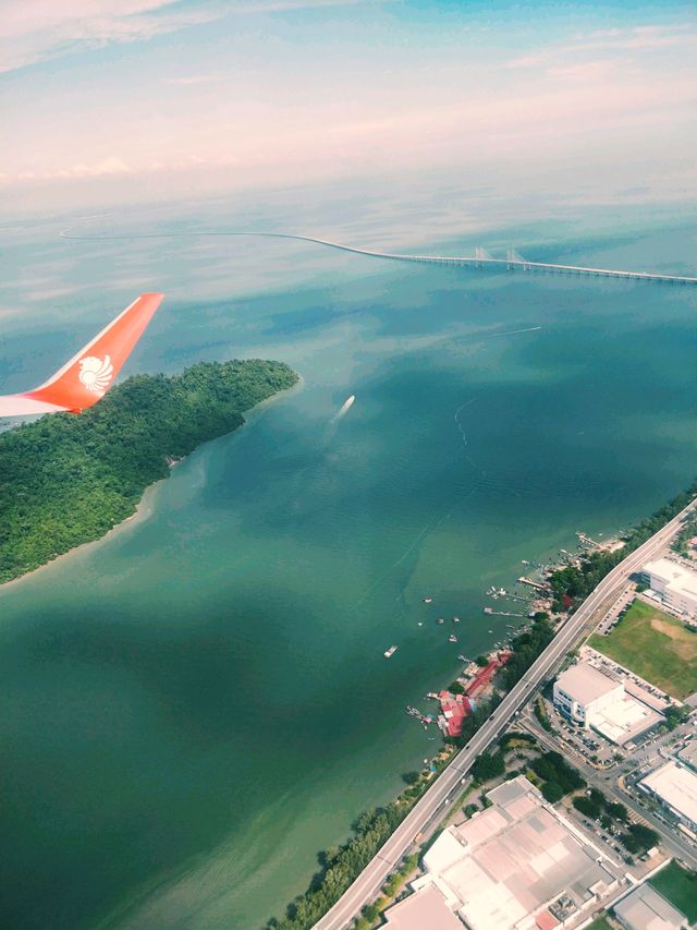 Viewing PENANG Island The beauty of malaysia landscape through window seat and high altitude is most beautiful scenic ever for our vision