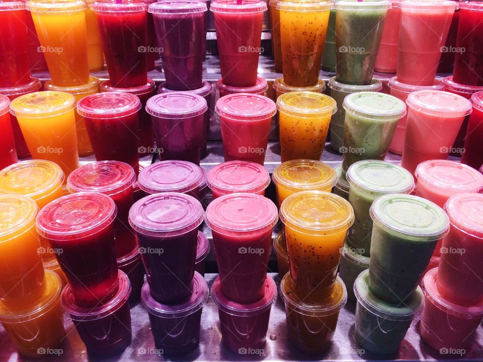 Variety of fresh juices