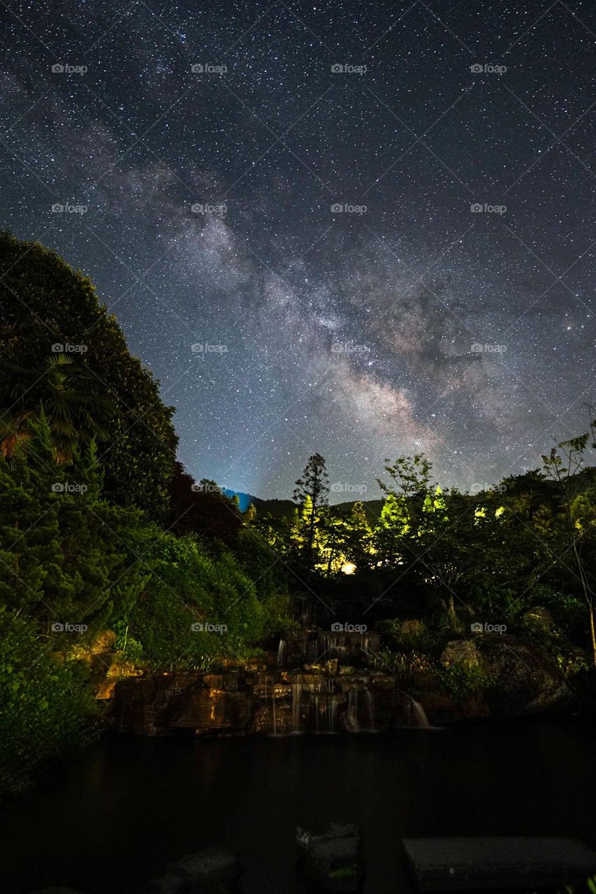 Galaxy Milky Way crossing the night sky