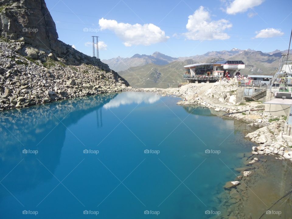 At the lake. Lake between the mountains,Val di sole,Italy