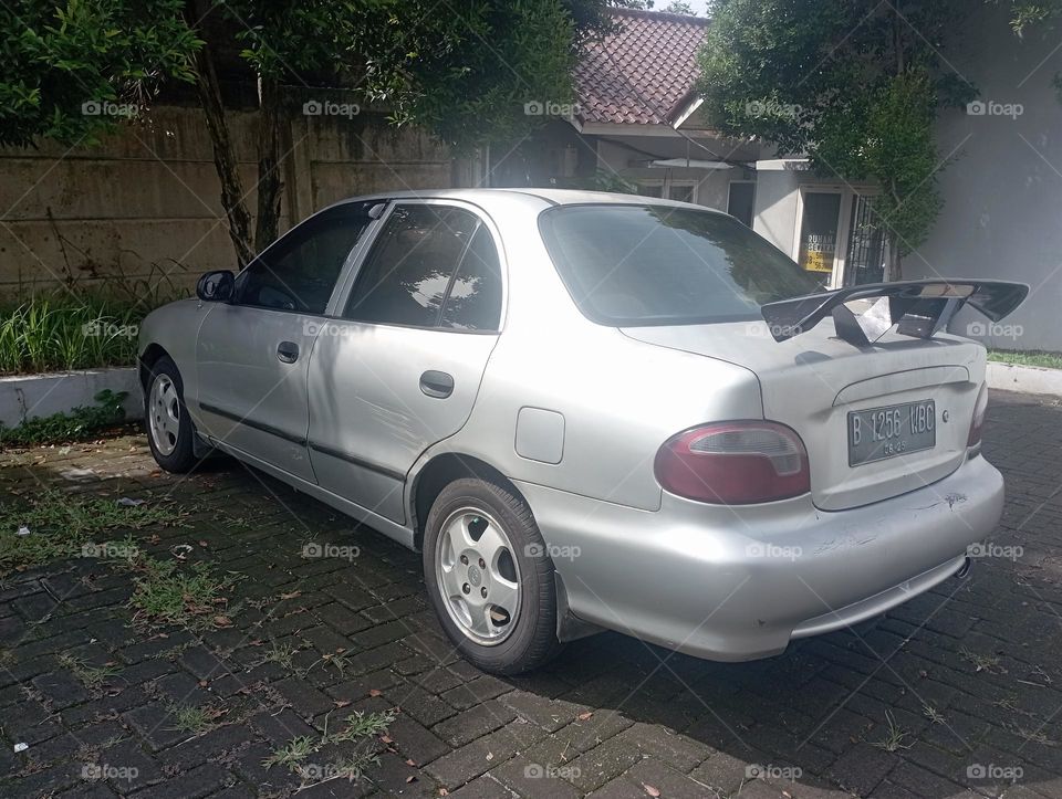 Classic car in a parking yard