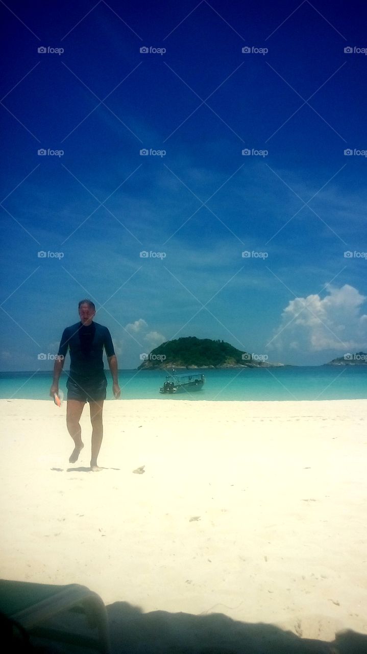 blue beach in Redang island, Malaysia.