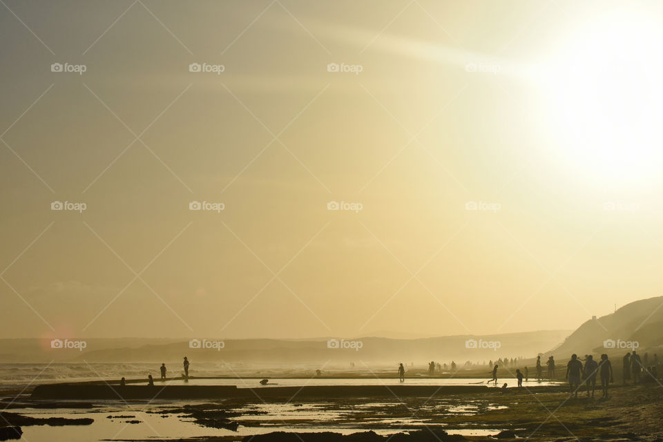 Summer Vacation Beach Tidal Pool Scene, Mossel Bay, South Africa