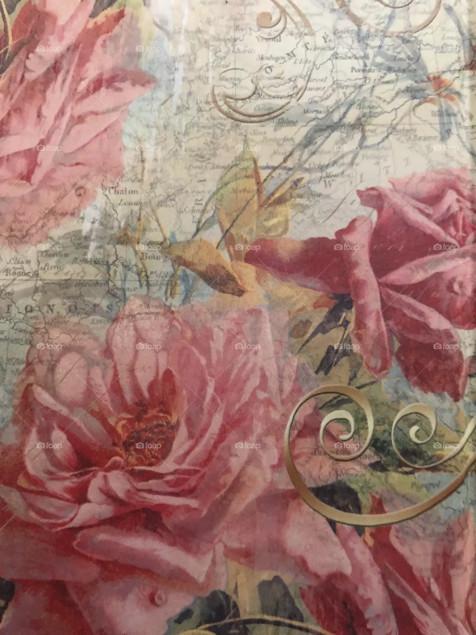 Vintage roses paper 