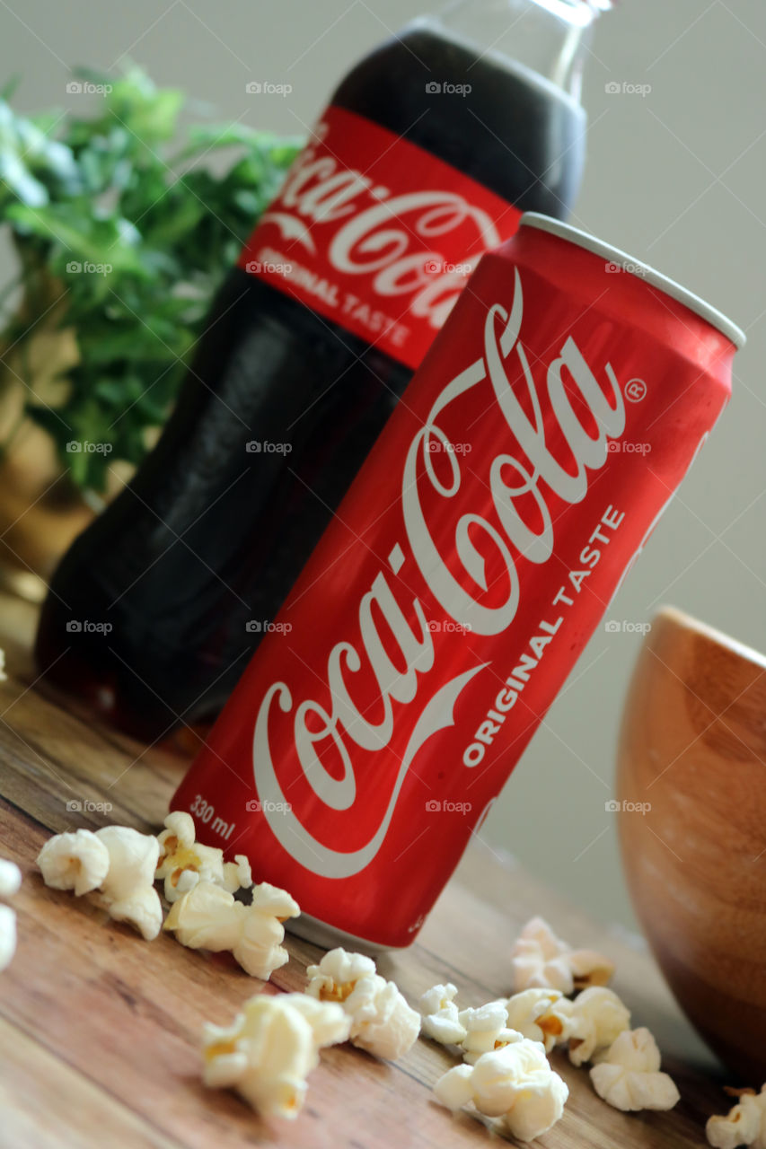 Coca-Cola with Popcorn snack