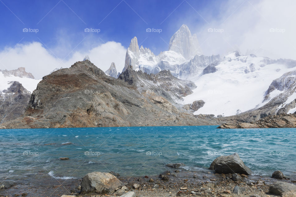 Winter nature - Fitz Roy mountain near El Chalten in Patagonia Argentina.