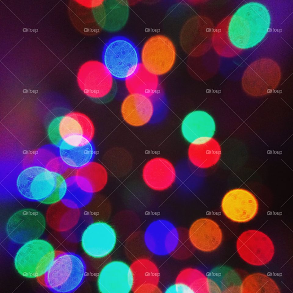 Christmas tree lights abstract out of focus 