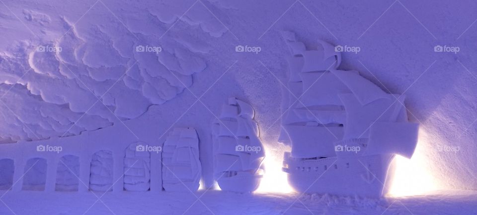 Snow art in Lapland Hotels Snowvillage, Lapland, Finland