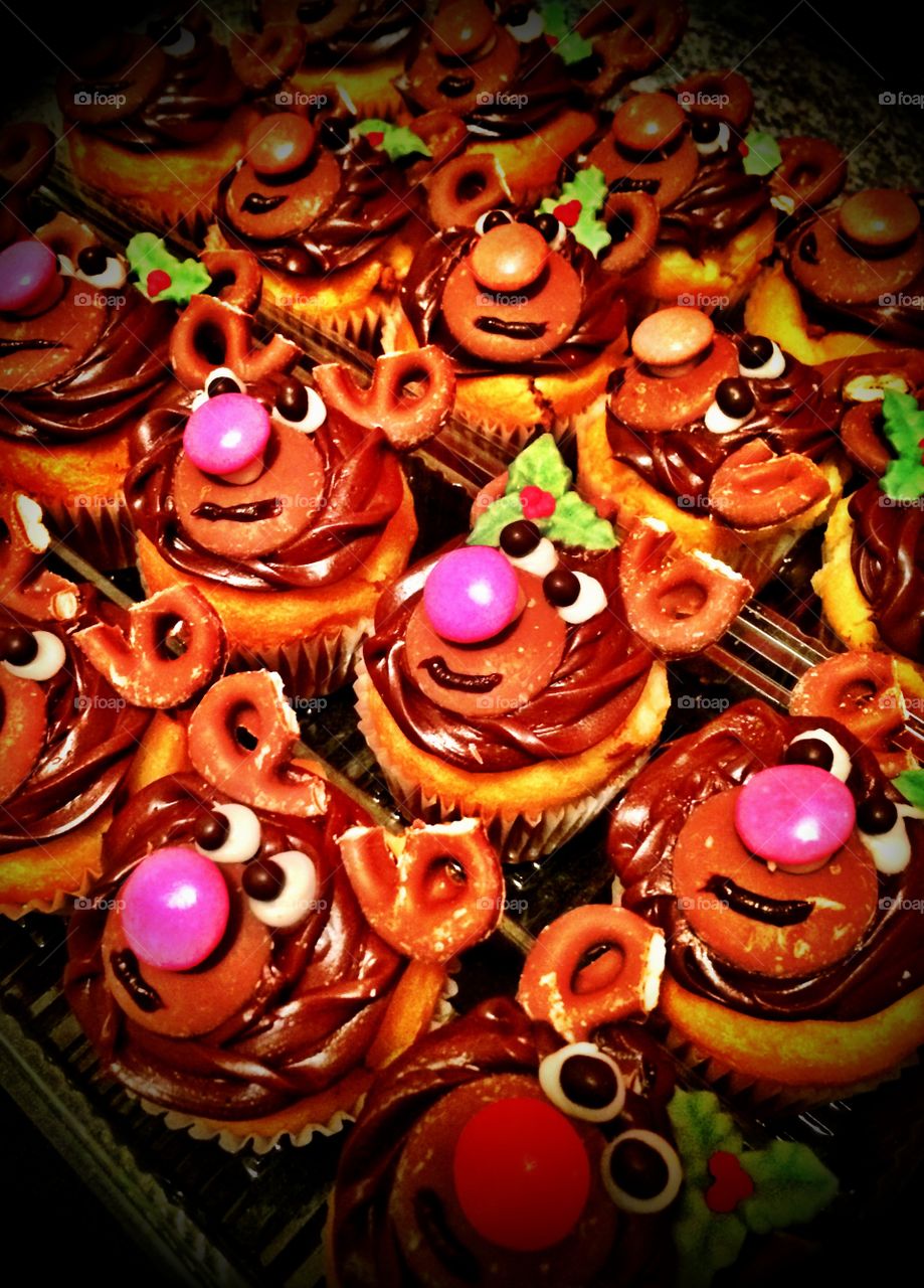 Christmas reindeer buns