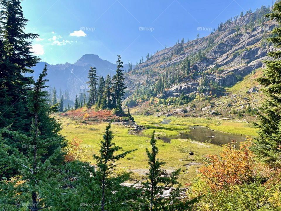 Sunny mountains landscape 