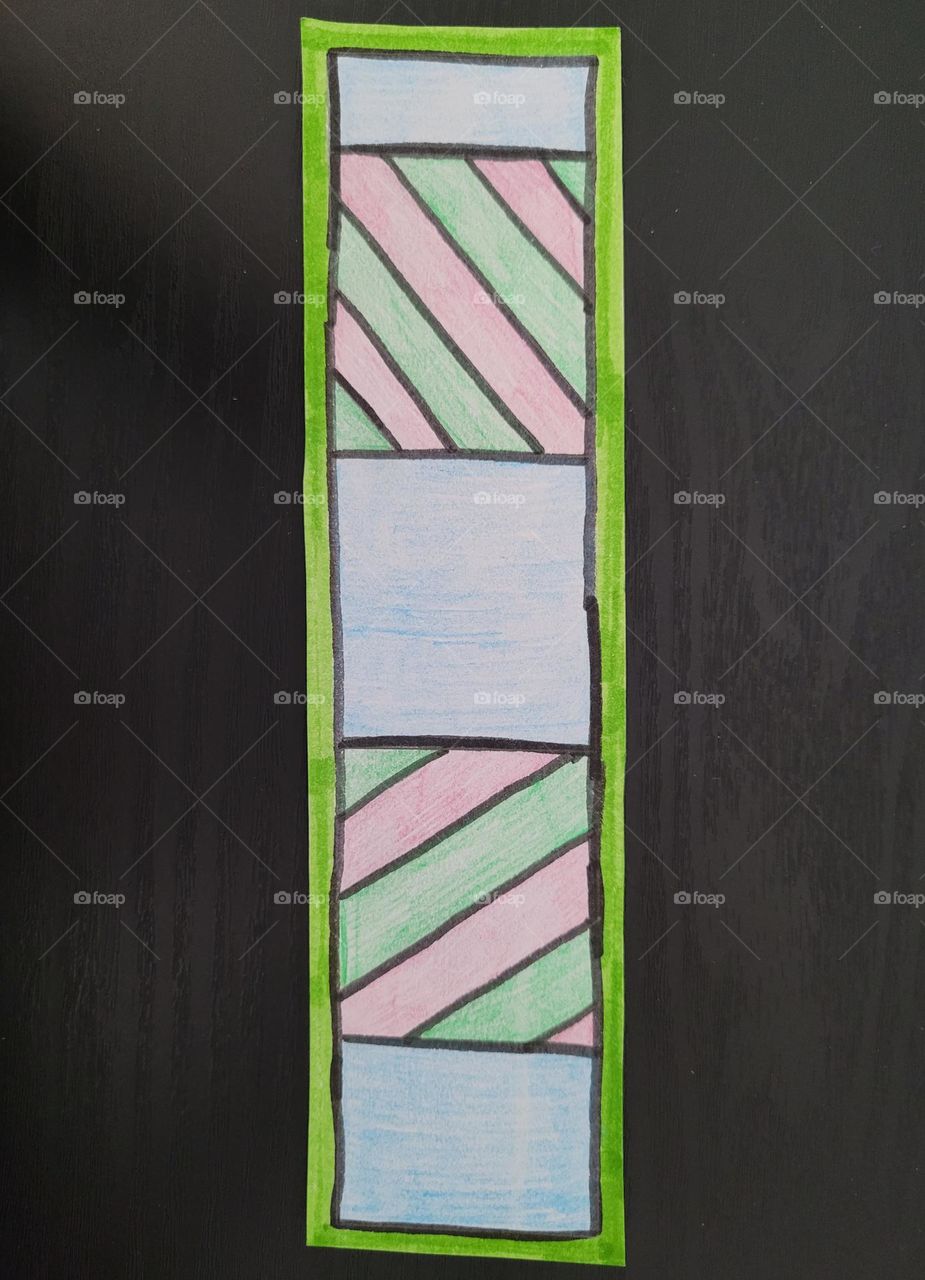 light green and brown striped bookmark