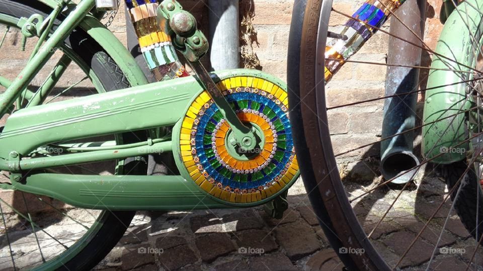 The green  bike