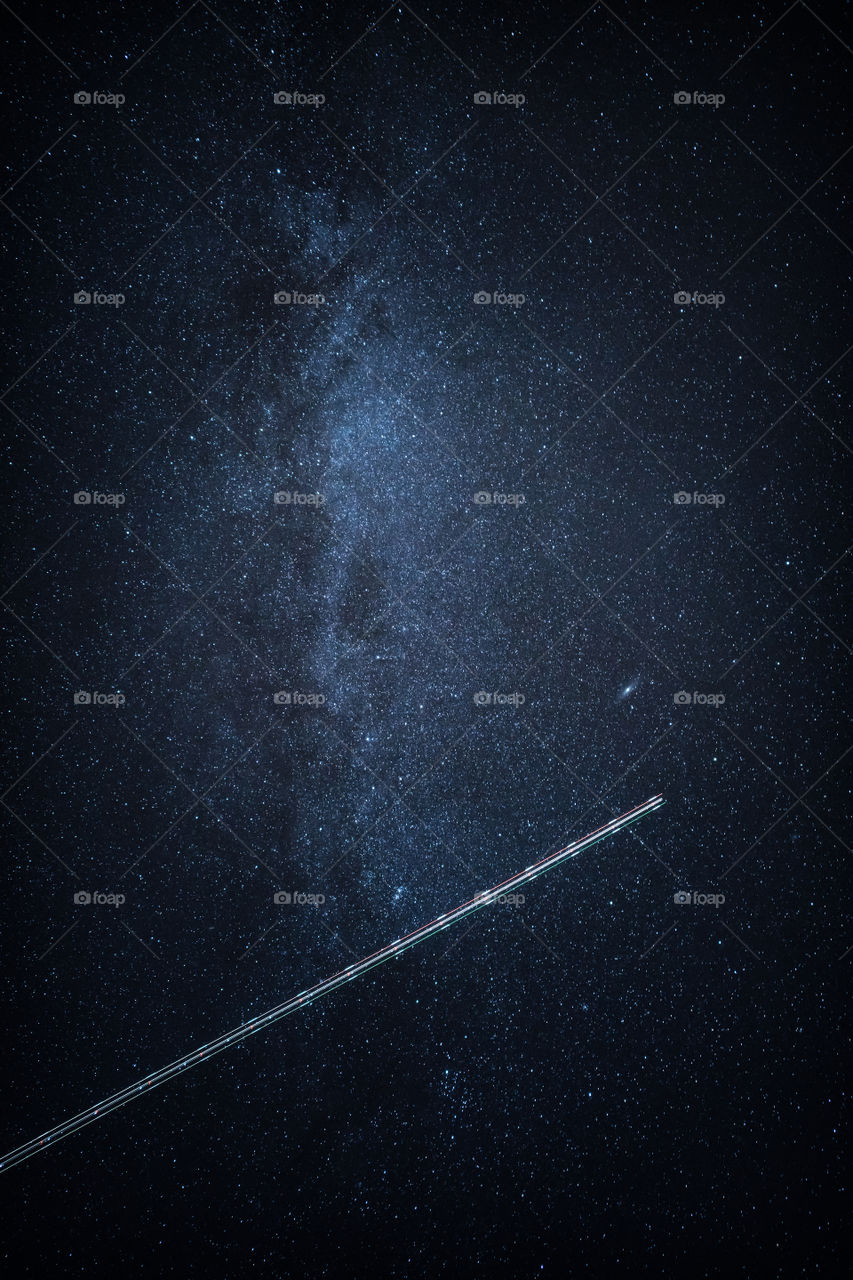 A plane crossing the galaxy