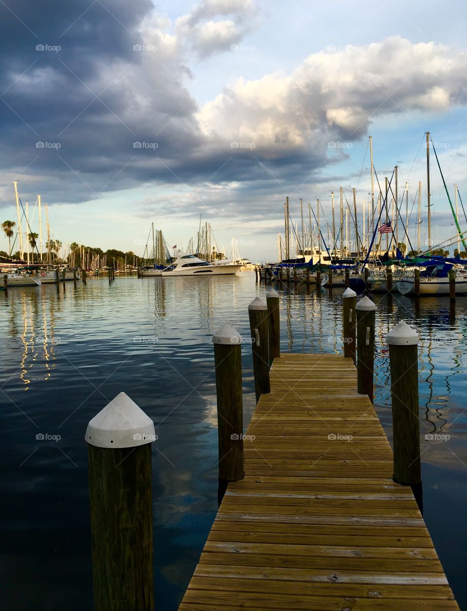 Marina, dock, boats and sailboats