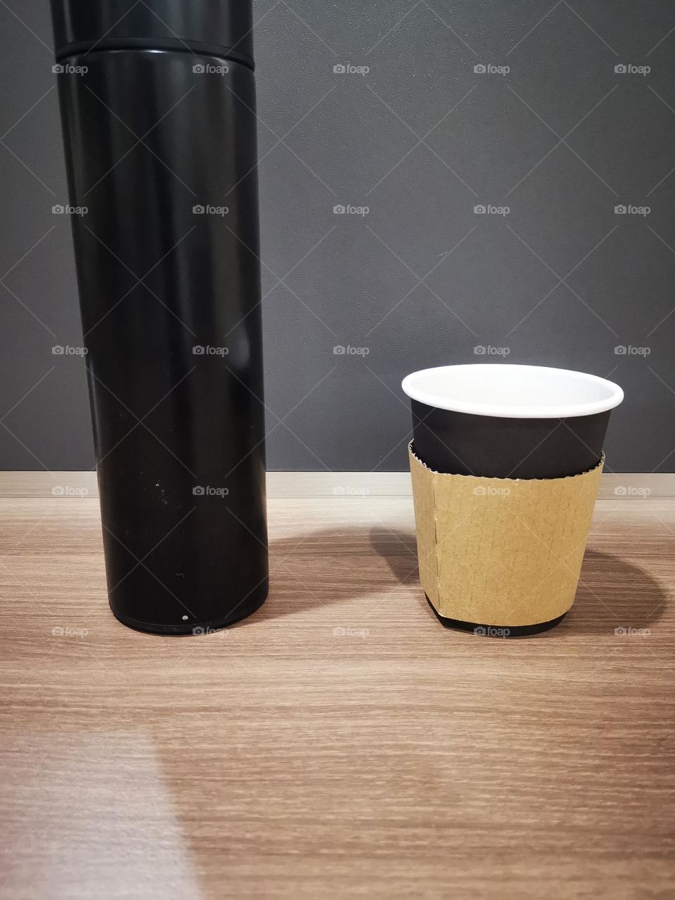 Cup of coffee and black tea during work