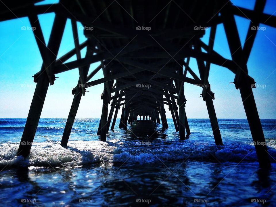 Under the pier at Surfside Beach
