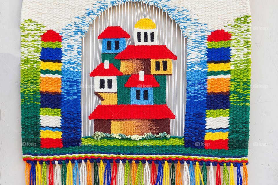 Beautiful colourful handmade canvas for a wall