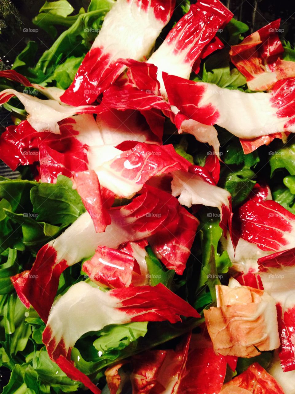 Lettuces. Treviso, a type of radicchio lettuce adds a bit of fun colour and pleasantly bitter flavour to arugula.