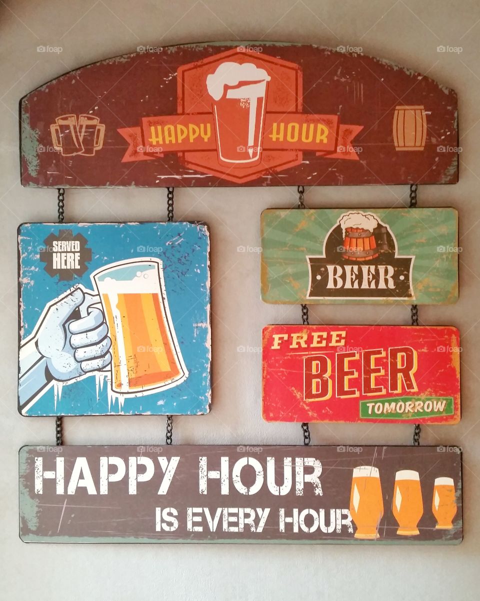 A bar board for beer