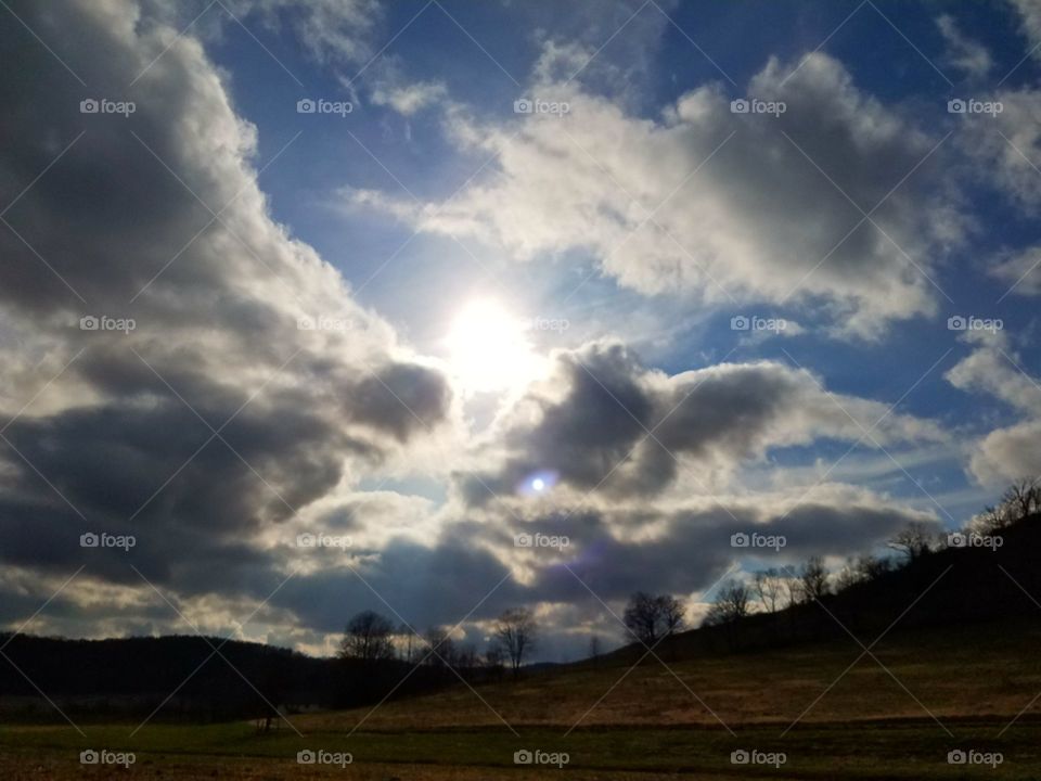 Scenic view of mountain against sky