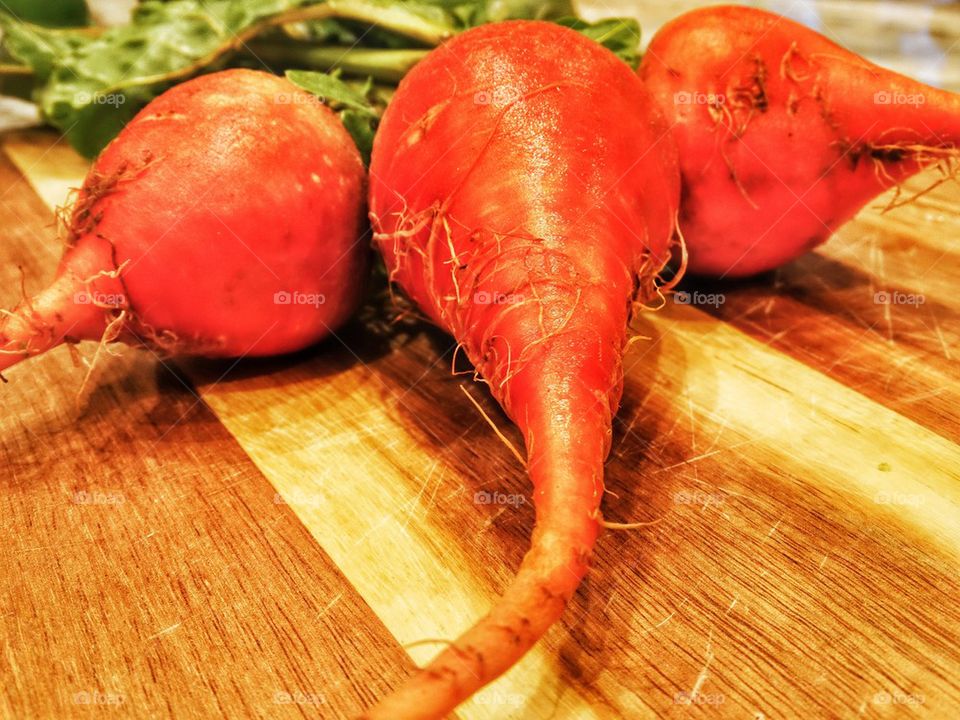 Fresh Red Beets On The Cutting Board. Organic Beets