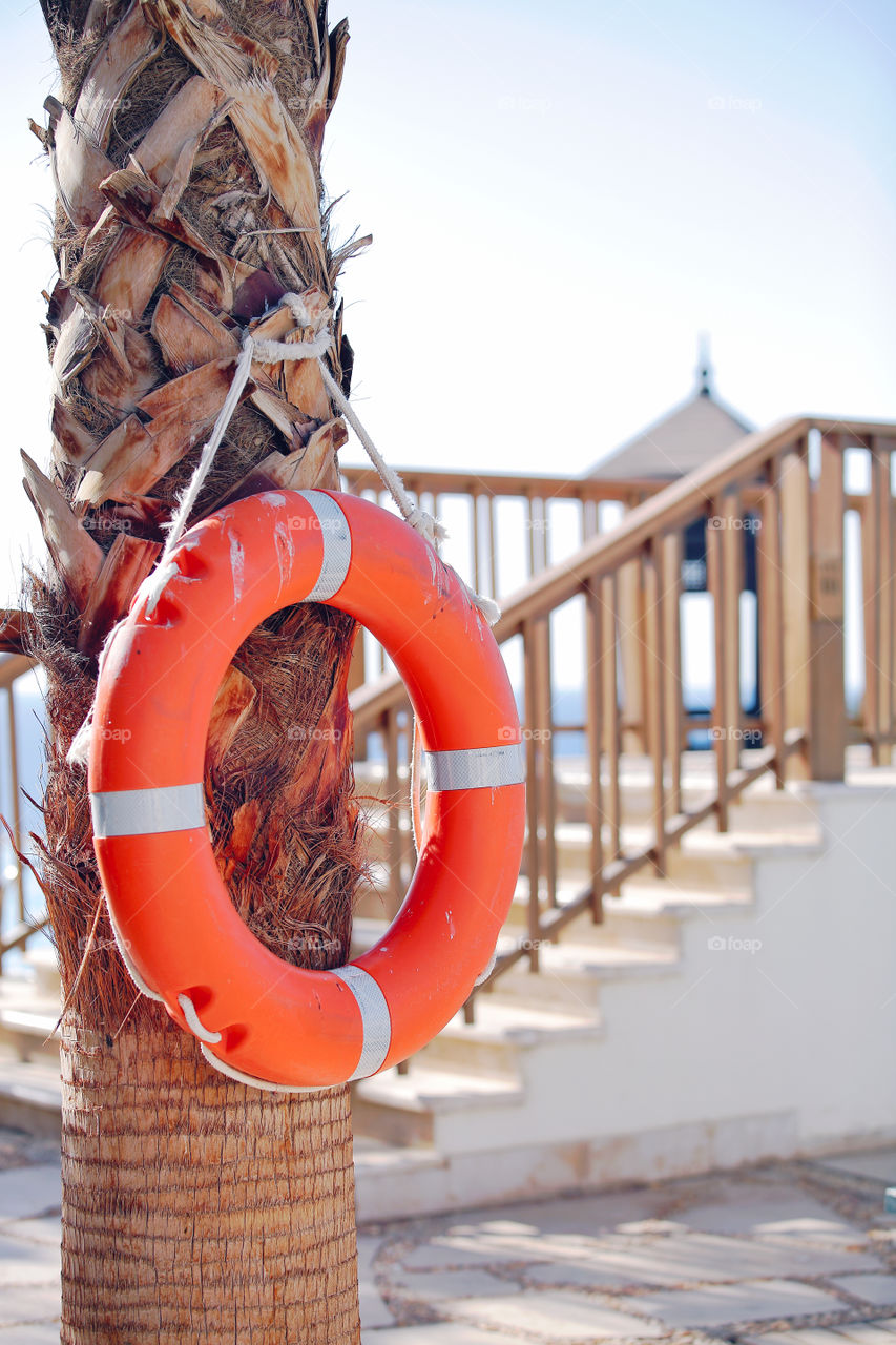 Orange lifebuoy