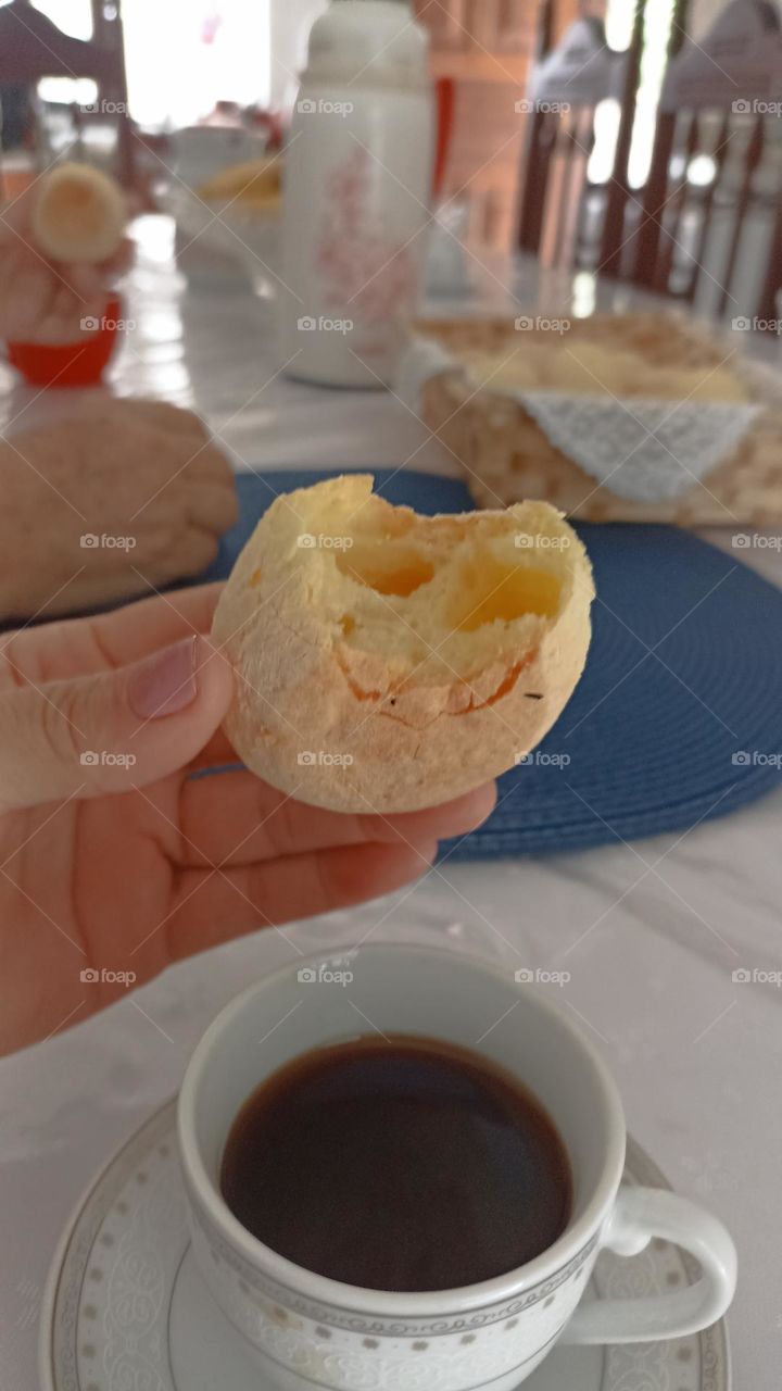 coffee with cheese bread