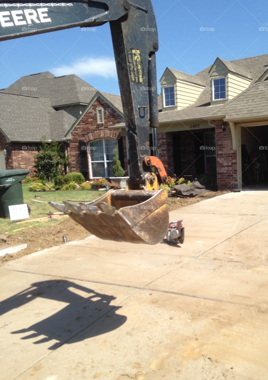 Shovel bucket ready to go to work