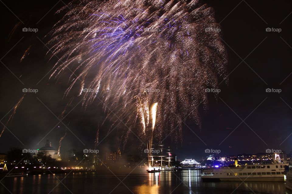 Happy New Year fireworks, 
Stockholm, Sweden