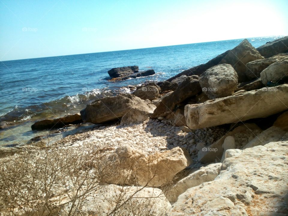 Seashore, Landscape, Nature, Water, Rock