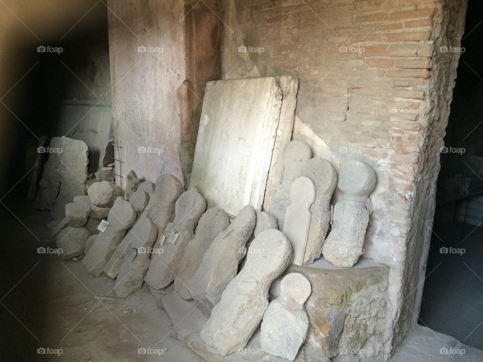 Grave markers, Pompeii, Italy 